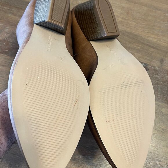 Indigo Rd Shoes Womens 8M Casual Slip On Clog Bootie Brown Faux‎ Leather Heel - Picture 8 of 11